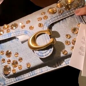 NWT Coach Limited Edition Crystal Denim Tabby still wrapped